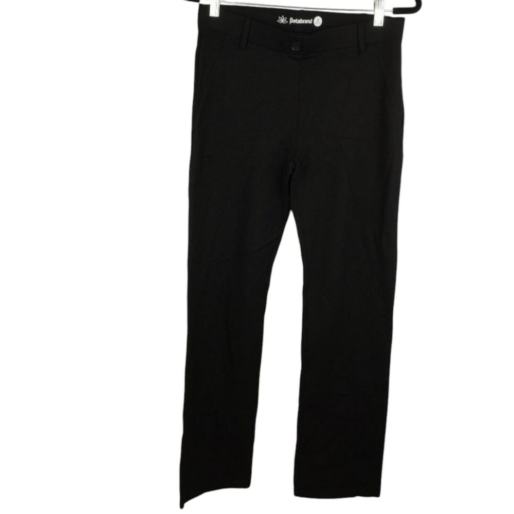 Betabrand Women's Pants Black Straight Leg Dressy Size Medium Petite